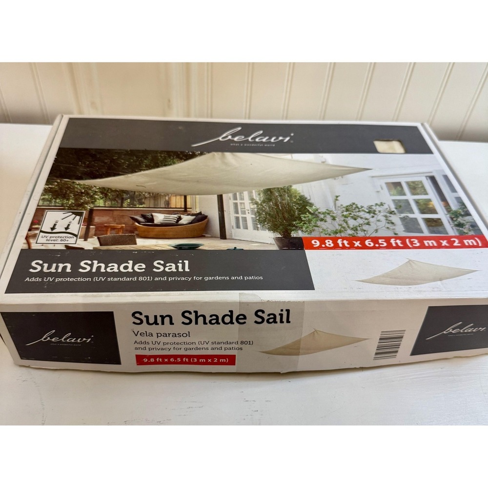 Belavi Sun Shade Sail Tan Rectangle Canopy 120 In X 78 Inโ UV Protection New